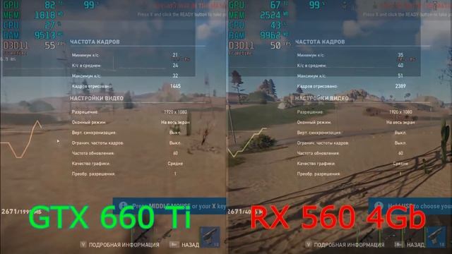RX 560 VS GTX 660Ti / ТЕСТЫ БЮДЖЕТНЫХ ВИДЕОКАРТ смотреть онлайн