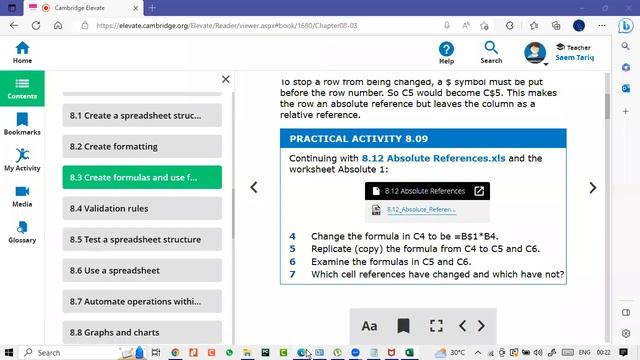 A-Level IT Spreadsheets Course Book Practical Activity -- 8.09-- A Level IT 9626 смотреть онлайн