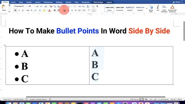 How To: Make Bullet Points In Word (Side - By - Side) смотреть онлайн