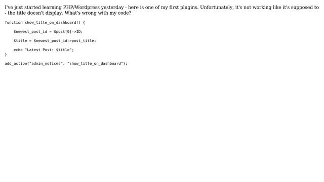 Wordpress: Can't get title of latest post смотреть онлайн