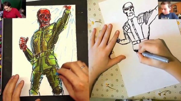 КРАСНЫЙ ЧЕРЕП супер злодей / рисуем с Alex Studio