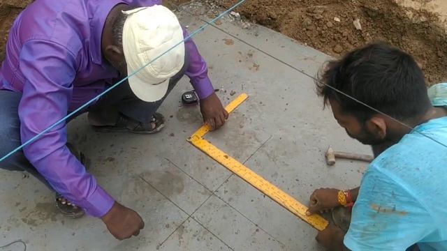 column layout at site. marking of column. Construction of house part 7.... смотреть онлайн