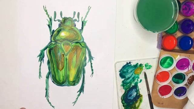 Как нарисовать ЖУКА. Художник. Насекомые. Как рисовать насекомых. смотреть онлайн