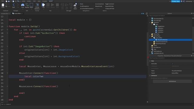How to make a BUTTON HOVER EFFECT in ROBLOX STUDIO! смотреть онлайн
