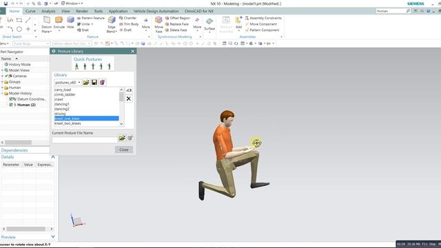 Siemens Nx tutorial Human Modeling in NX siemens 10 PLM software смотреть онлайн