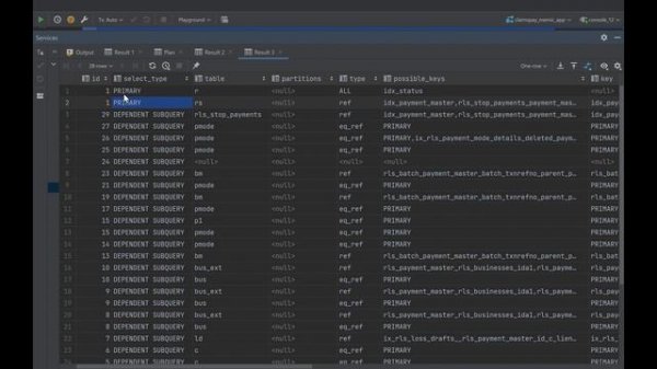 DataGrip ExplainPlan