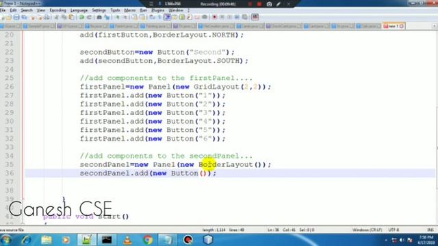 Card Layout in java applet | Ganesh CSE | awt | layout management смотреть онлайн