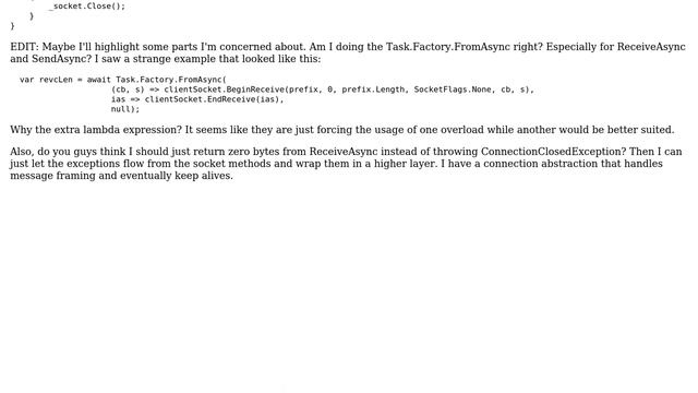 Code Review: C# Async Socket Wrapper смотреть онлайн