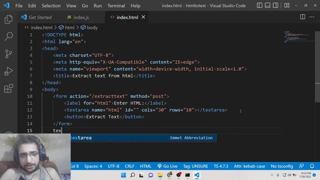 Node.js Express Project to Extract Text From HTML Using html-to-text Library Using Javascript смотреть онлайн