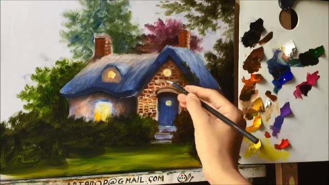 Painting The Basic Cottage In Acrylics - Lesson 3 смотреть онлайн