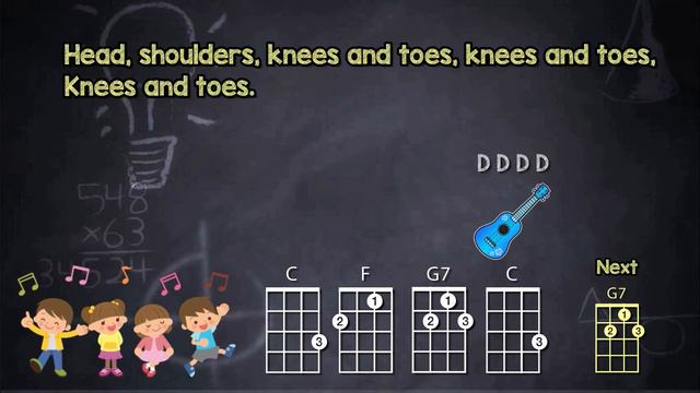 Heads Shoulders Knees and Toes - Ukulele Play Along Video - Very Easy смотреть онлайн