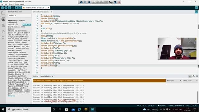 Testing of DHT11 sensor through NodeMcu esp8266 using Arduino IDE смотреть онлайн