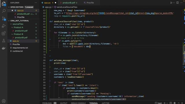 Sending documents and updating customer status — Creating a CRM Telegram bot with Notion API (EP.4) смотреть онлайн
