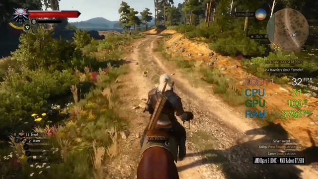 $50 AMD Radeon R7 260X -- AMD Ryzen 3 1300X [~ Ryzen 3 2200G ~] -- The Witcher 3 Wild Hunt FPS Test смотреть онлайн