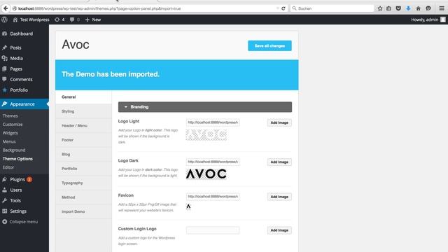 Avoc Wordpress theme install & import demo смотреть онлайн