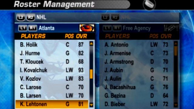 NHL 06 Atlanta Thrashers Overall Player Ratings смотреть онлайн