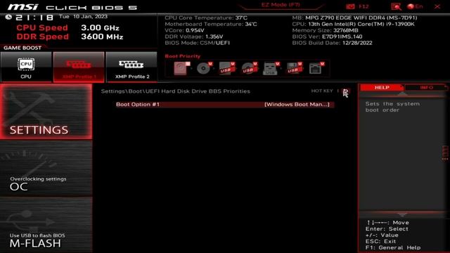 MSI MPG Z790 Edge WiFi DDR4 BIOS Click through (no voiceover) смотреть онлайн