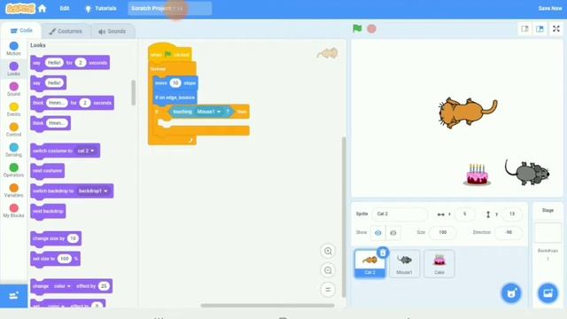 Make a Game with Scratch - Cat chasing Mouse (Part1) смотреть онлайн