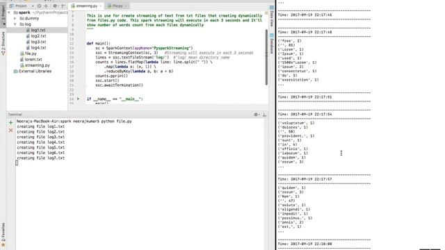 Spark streaming from text files using pyspark API смотреть онлайн