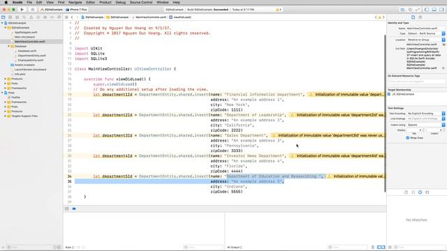 37-SQLite swift #3.Thêm và query dữ liệu trong SQLite смотреть онлайн