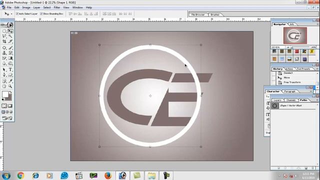 Logo Design png Photoshop Tutorial смотреть онлайн