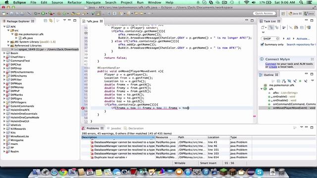 Part 2 | How to Make a Minecraft Bukkit/Spigot Plugin 1.8 | AFK, Array Lists, Broadcasting, & Event смотреть онлайн