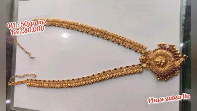 latest gold long haram designs with weight and price ||long necklace designs смотреть онлайн