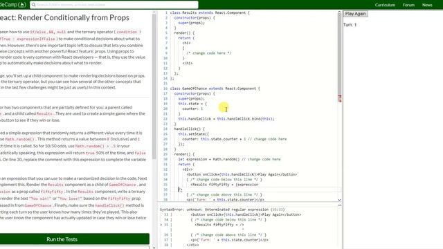 REACT: Render Conditionally from Props (43) смотреть онлайн