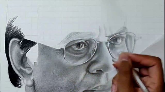 Paresh Rawal realistic pencil sketch | skin texture, hairs and face drawing portrait Bollywood acto смотреть онлайн