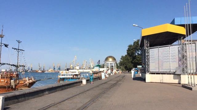 Море. Бердянск. Набережная. Корабли. Колесо обозрения смотреть онлайн