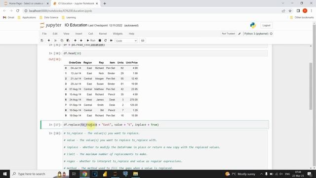 Replace values in Pandas DataFrame (Python) смотреть онлайн