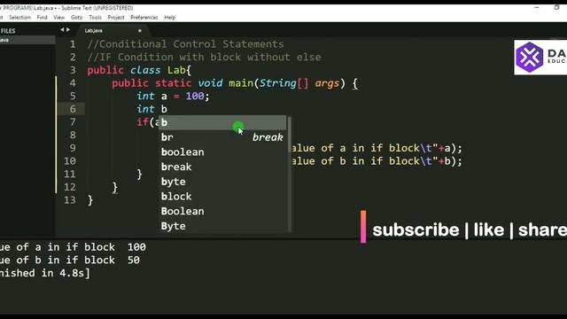 IF condition with blocks without ELSE Programs In #Java | Core Java Programs with Output | #Java смотреть онлайн