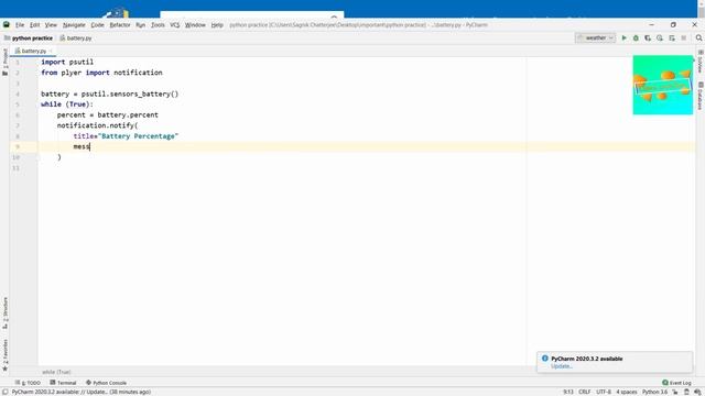 Build a Battery Percentage Notifier from Scratch using Python | Laptop notification | Learn Overflo смотреть онлайн