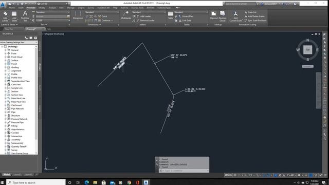 Creating, labeling lines, bearings, distances, curves and making a line & curve table using Civil 3 смотреть онлайн