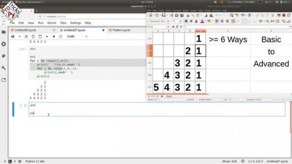 Python Pattern Program - Print Numbers in Triangle Shape | Number Pattern | Python Number Pattern 1