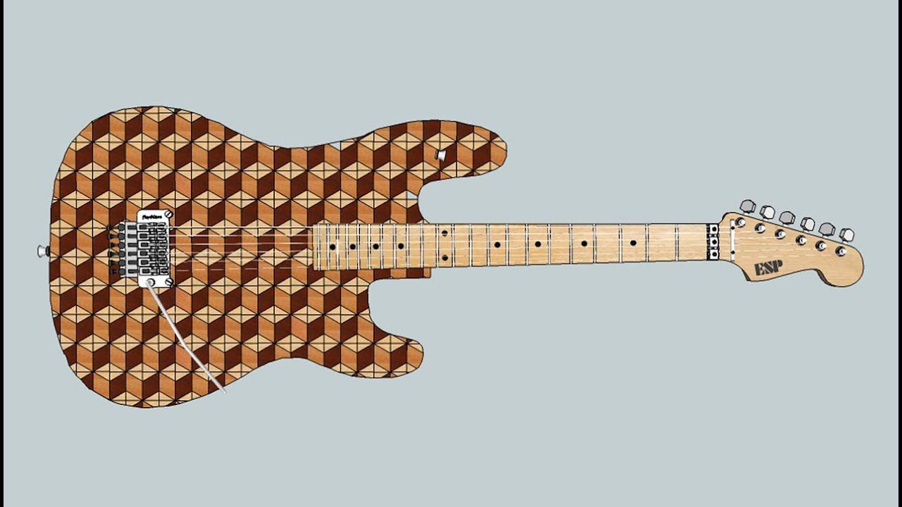 Making a blank for 3D end grain guitar body смотреть онлайн