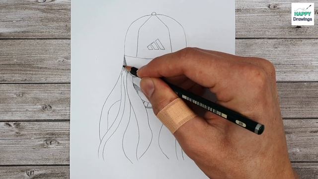 How to draw a girl with a Cap | Pencil sketch Tutorial | Hidden face drawing смотреть онлайн