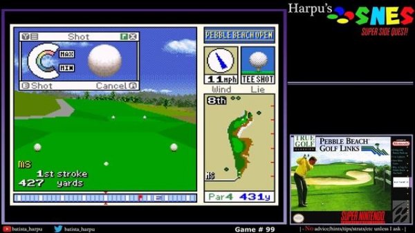 SNES Super Side Quest - Game # 99 - True Golf Classics: Pebble Beach Golf Links