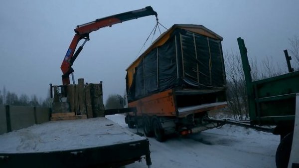 Установка фундамента под "парник" Custom Truck Russia, доставка 7-ми метровой бани.