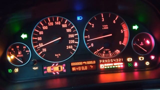 BMW E39. 530d. Тест приборной панели.