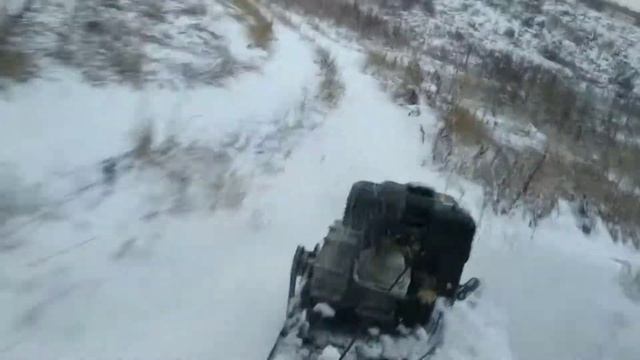 Первый снег в полях и мотособака (18+)