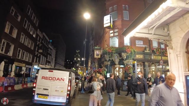10 PM in Central London - Sept 2021 | London Walking Tour [4K] смотреть онлайн
