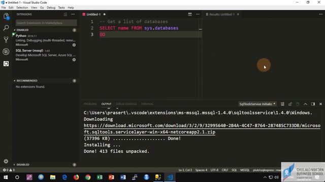 ตั้งค่า Visual Studio Code สำหรับทำงานร่วมกับ Microsoft SQL Server ตอนที่ 1 смотреть онлайн