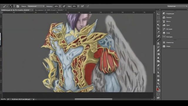 Lineage II Kamael. Speed paint. Photoshop painting process. смотреть онлайн