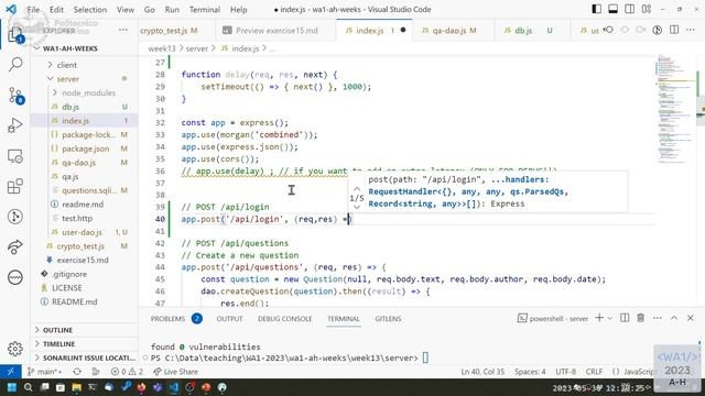 WA1-2023-L28: Authentication with Passport.js (example) смотреть онлайн