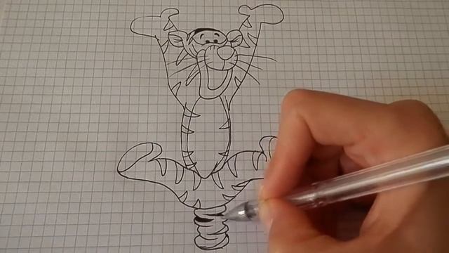 Как нарисовать Тигра Уолт Дисней /Tiger cartoon Winnie the Pooh and his friends Walt Disney смотреть онлайн