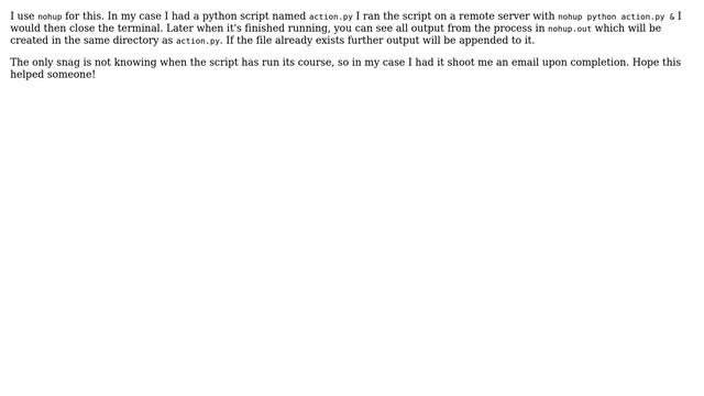 Leave bash script running on remote terminal while not logged in? (3 Solutions!!) смотреть онлайн