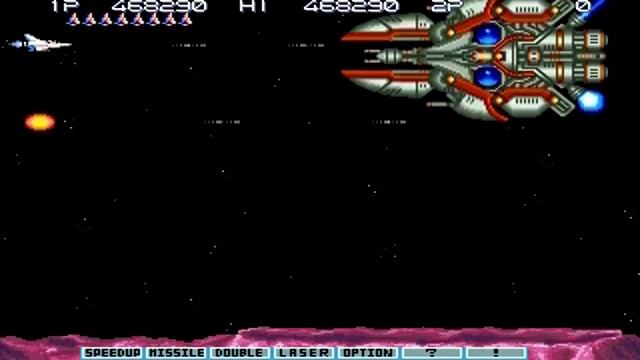 Gradius 3 (Arcade) - Cover Core, Big Core MK-II and Crystal Core --| 3 Speed-ups and 1 option |-- смотреть онлайн