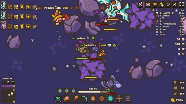 [TAMING.IO] LEVELING MAUVE WITH 3 XP POTION! *1 OB*