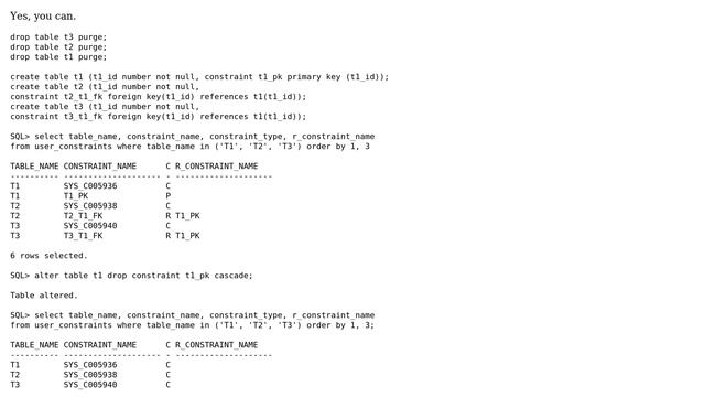 Databases: cascade constraints in Oracle смотреть онлайн